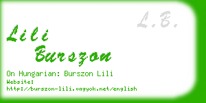 lili burszon business card